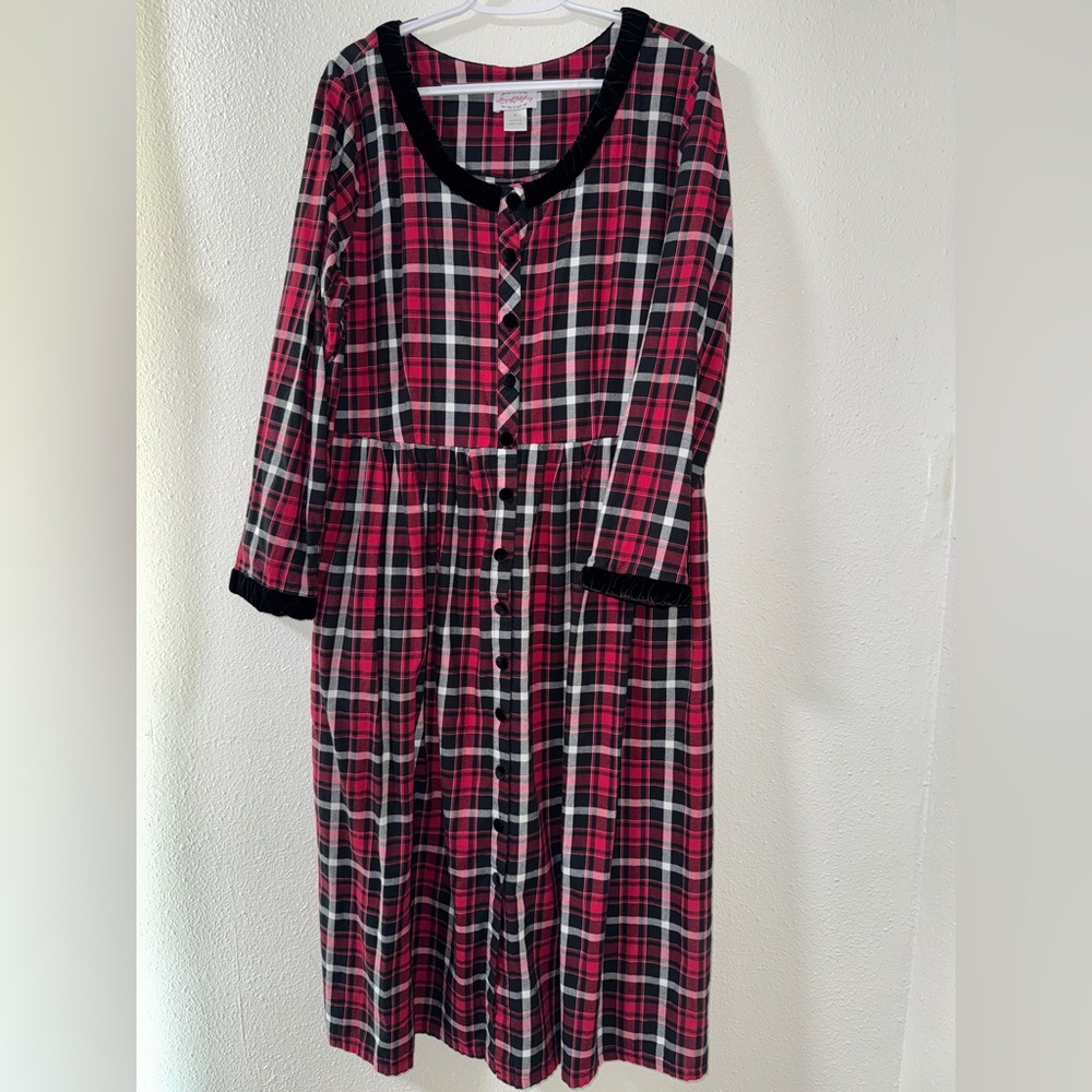 Chic Long Sleeve Plaid Dress